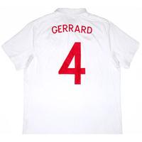 2009 10 england home shirt gerrard 4 xl