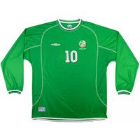 2001-03 Ireland Player Issue Home L/S Shirt R.Keane #10 *Mint* XXL