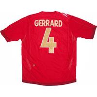 2006-08 England Away Shirt Gerrard #4 (Excellent) XL