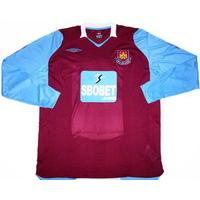 2008-09 West Ham Home L/S Shirt XL