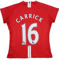 2007 09 manchester united home shirt carrick 16 excellent womens m