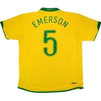 2006 08 brazil home shirt emerson 5 excellent xl