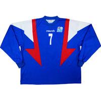 2001 Iceland Match Worn Home L/S Shirt #7 (Hreidarsson) v Denmark