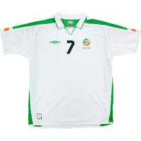 2004 ireland match worn away shirt 7 barrett v holland