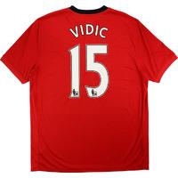 2009 10 manchester united home shirt vidic 15 mint xl