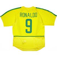 2002-04 Brazil Home Shirt Ronaldo #9 (Very Good) XL