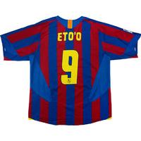 2005 06 barcelona home shirt etoo 9 good m