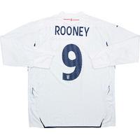 2007-09 England Home L/S Shirt Rooney #9 (Excellent) XXL