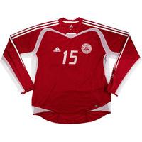 2004-06 Denmark Match Issue Home L/S Shirt #15