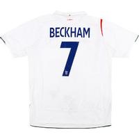 2005-07 England Home Shirt Beckham #7 (Very Good) L