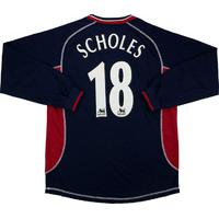 2000-01 Manchester United Third L/S Shirt Scholes #18 (Very Good) M