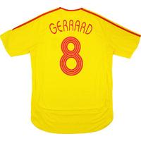 2006 07 liverpool european away shirt gerrard 8 excellent l