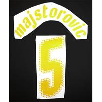 2008-09 AEK Athens Away Majstorovic #5 Name Set