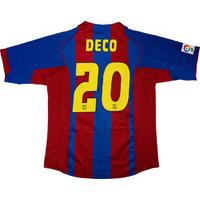 2004-05 Barcelona Home Shirt Deco #20 *Mint* L