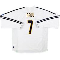 2003-04 Real Madrid Champions League Home L/S Shirt Raul #7 (Very Good) XXL