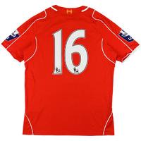 2014-15 Liverpool U21 Match Worn Home Shirt #16