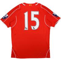 2014-15 Liverpool U21 Match Worn Home Shirt #15