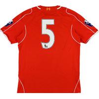 2014-15 Liverpool U21 Match Worn Home Shirt #5