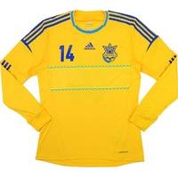 2011-13 Ukraine Match Issue Home L/S Shirt #14