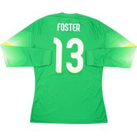 2014-15 England Match Issue GK Home Shirt Foster #13 *As New* L