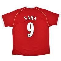 2006-07 Manchester United Home Shirt Saha #9 (Good) L