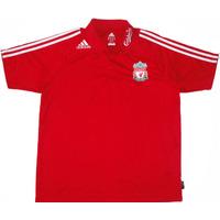 2008-09 Liverpool Adidas Polo T-Shirt (Very Good) S