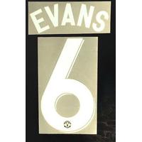 2011-13 Manchester United European Evans #6 Name Set