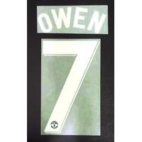 2011-12 Manchester United European Owen #7 Name Set