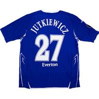 2007-08 Everton Match Issue UEFA Cup Home Shirt Jutkiewicz #27 (v AZ)