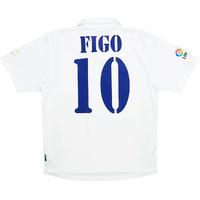 2002 03 real madrid centenary home shirt figo 10 excellent l