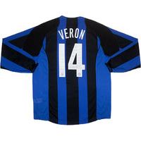 2004-05 Inter Milan Home L/S Shirt Veron #14 (Excellent) S