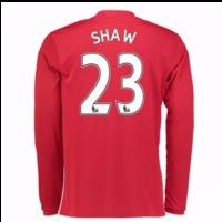 2016-17 Man United Home Long Sleeve Shirt (Shaw 23) - Kids