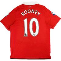 2010 11 manchester united home shirt rooney 10 excellent xlboys