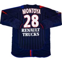 2003 Lyon Match Worn Peace Cup Away L/S Shirt Montoya #28 (v PSV)