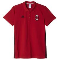 2016-2017 AC Milan Adidas 3S Polo Shirt (Red)