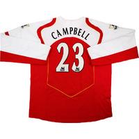 2004-05 Arsenal Home L/S Shirt Campbell #23 (Excellent) XXL