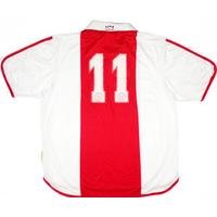 2000 01 ajax player issue centenary home shirt 11 gronkjaer xl