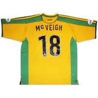 2003-04 Norwich Match Issue Home Shirt McVeigh #18