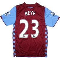 2010 11 aston villa match issue home shirt beye 23