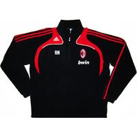 2008-09 AC Milan Player Worn 1/2 Zip Fleece Training Top (Nesta) L/XL