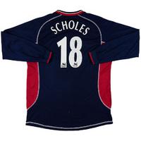 2000-01 Manchester United Third L/S Shirt Scholes #18 XL