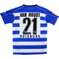2005-06 MSV Duisburg Match Worn Home Shirt Van Houdt #21 (v Wolfsburg)