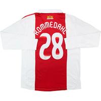 2009-10 Ajax Match Issue Home L/S Shirt Rommedahl #28