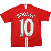 2007 09 manchester united home shirt rooney 10 excellent sboys