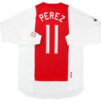 2006-07 Ajax Match Issue Home L/S Shirt Perez #11