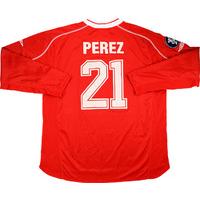 2004-05 AZ Alkmaar Match Worn UEFA Cup Home L/S Shirt Perez #21