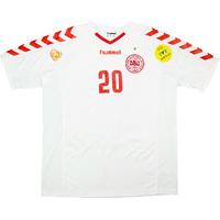 2004 Denmark Match Issue European Championship Away Shirt Perez #20