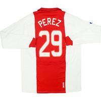 2007-08 Ajax Match Issue Home L/S Shirt Perez #29