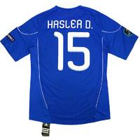 2010-11 Liechtenstein Match Issue European Championship Qualifiers Home Shirt Hasler D. #15