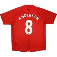 2007 09 manchester united home shirt anderson 8 good m